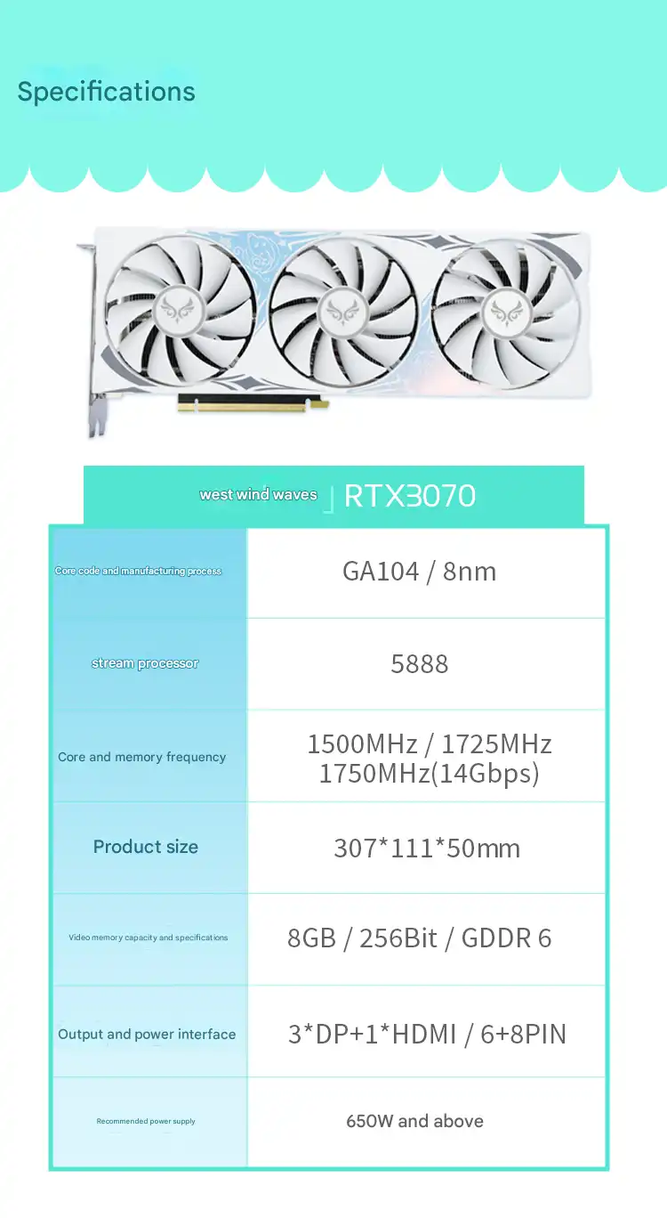 ZEPHYR RTX 3070 Spindrift 8Go -White