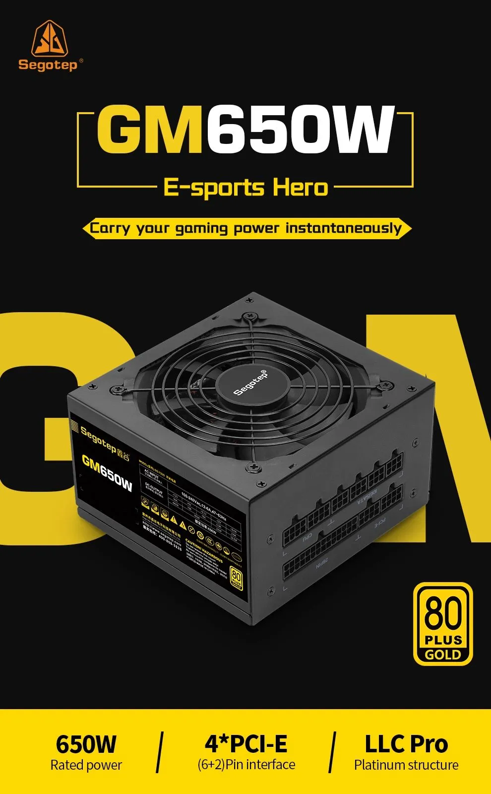 SEGOTEP GM650W GOLD 80+ full modular
