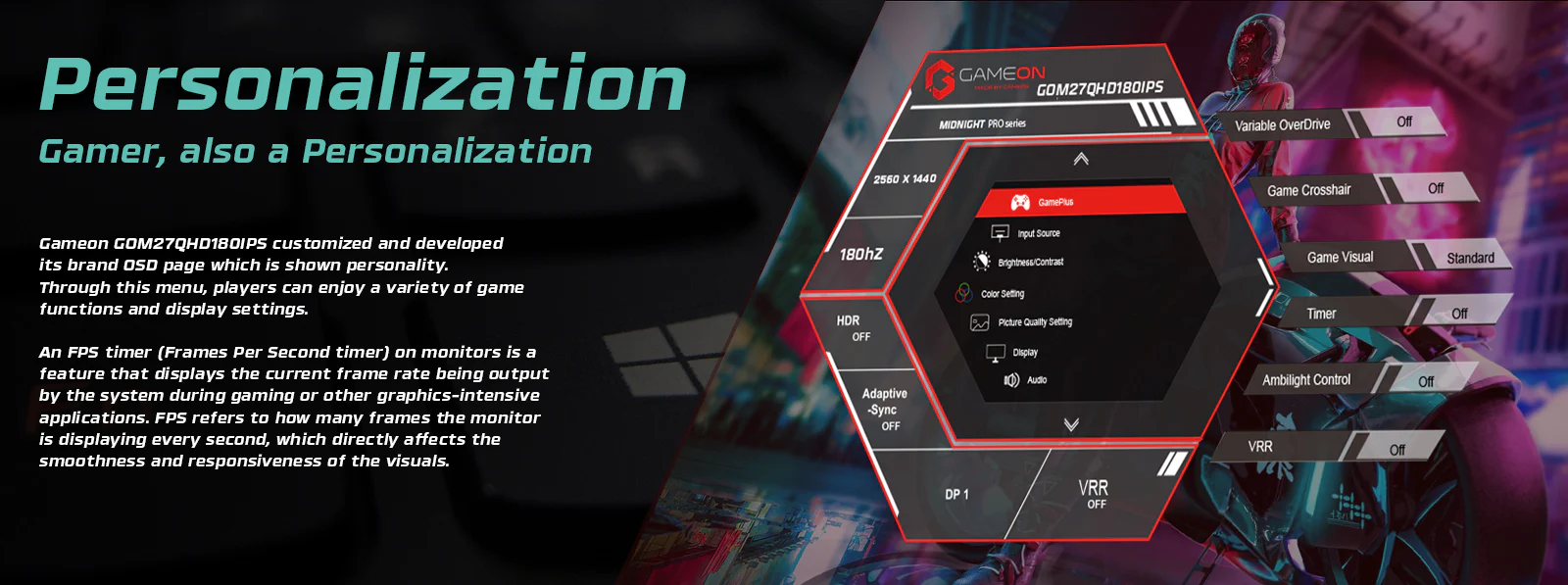 GAMEON GOM27QHD180IPS