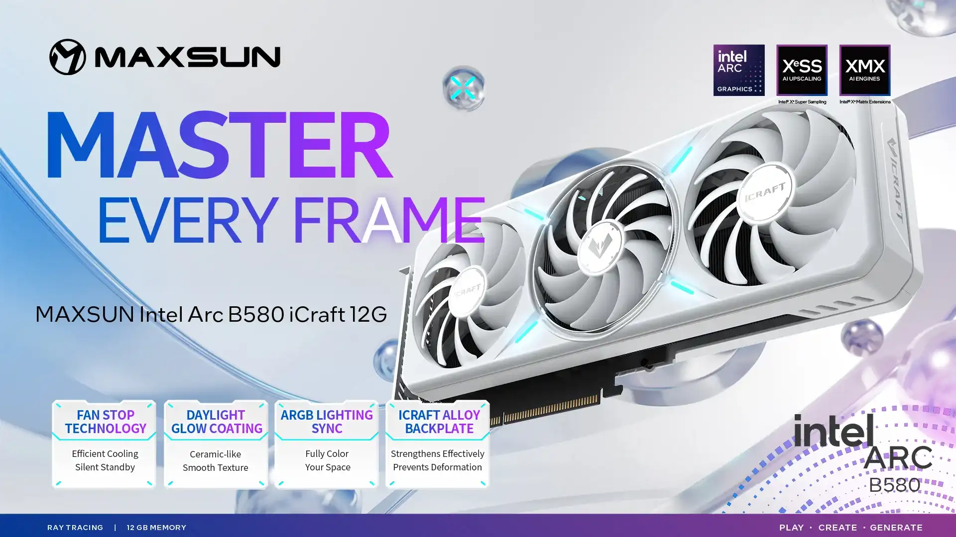 Maxsun MS-Intel ARC B580 iCraft 12G - White