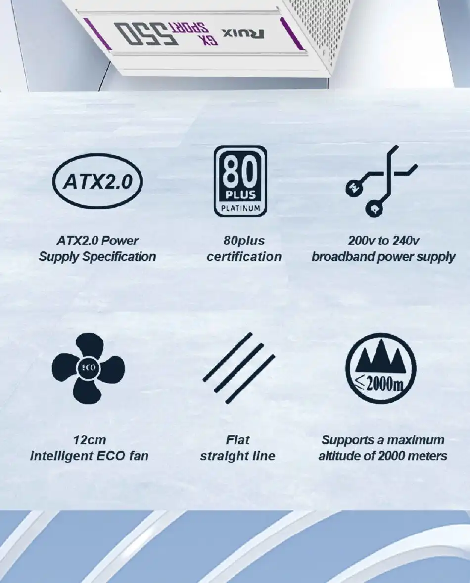 Ruix gaming GX550 Bronze 80+  550 Watt - White