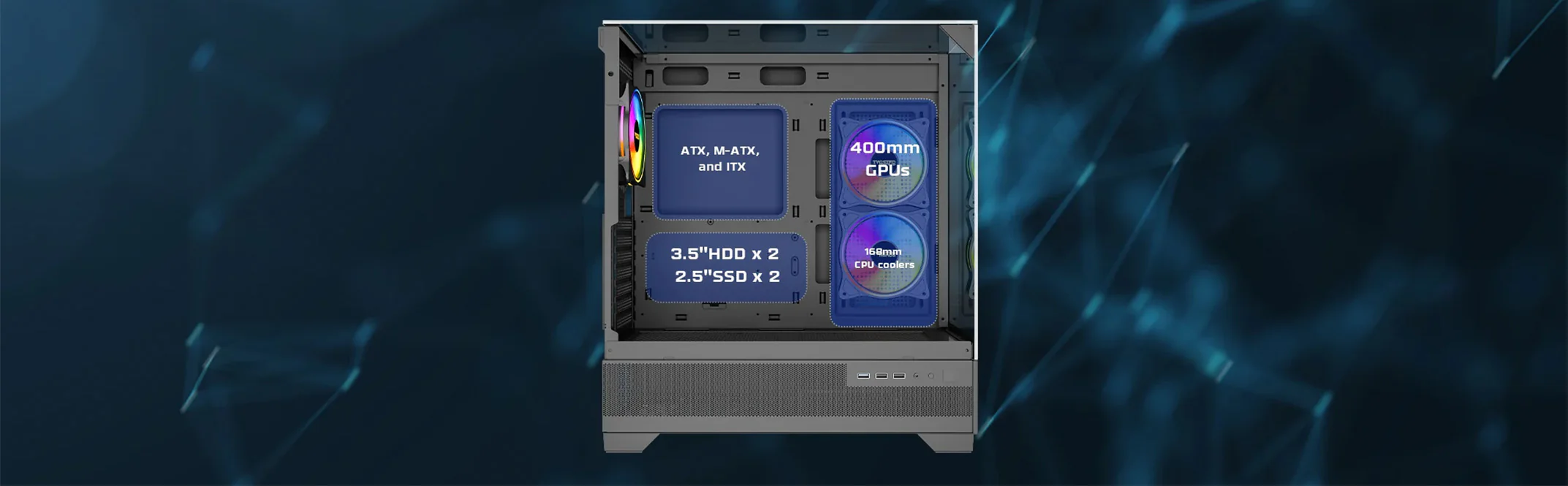 Spacious Interior for Components