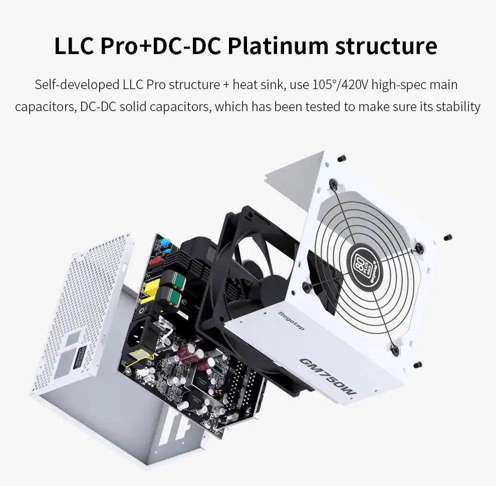 Segotep GM750W Gold 80 plus full modular - White