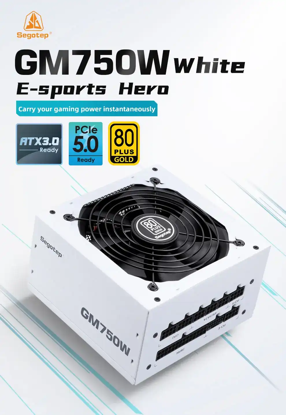 Segotep GM750W Gold 80 plus full modular - White