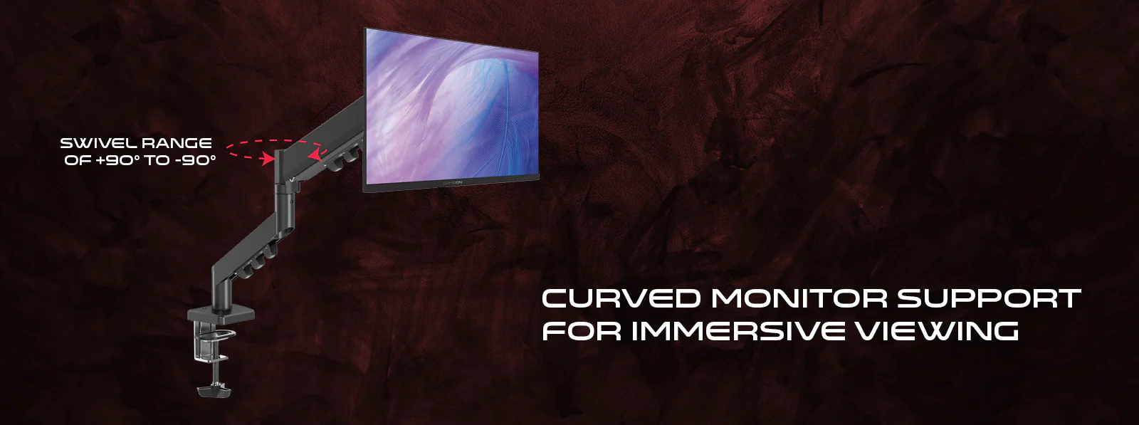Curved Monitor Support for Immersive Viewing