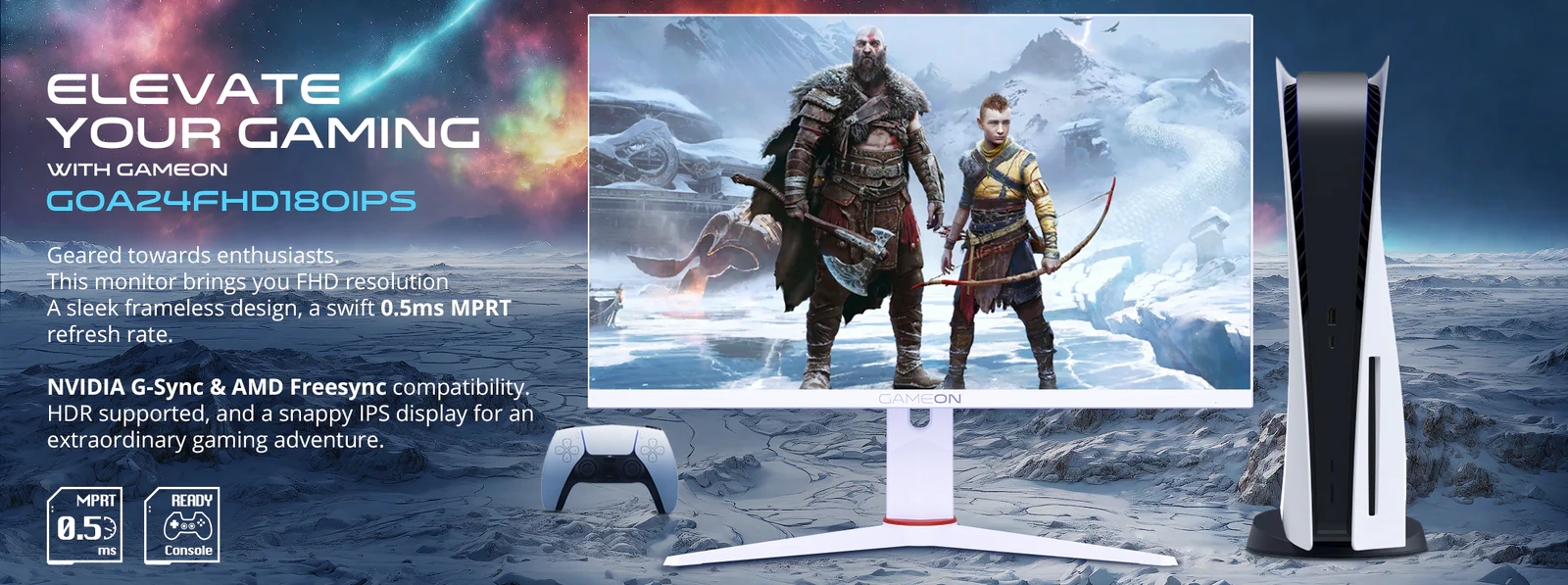 GAMEON GOA24FHD180IPS Artic Pro Series