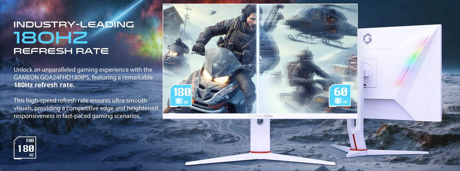 GAMEON GOA24FHD180IPS Artic Pro Series