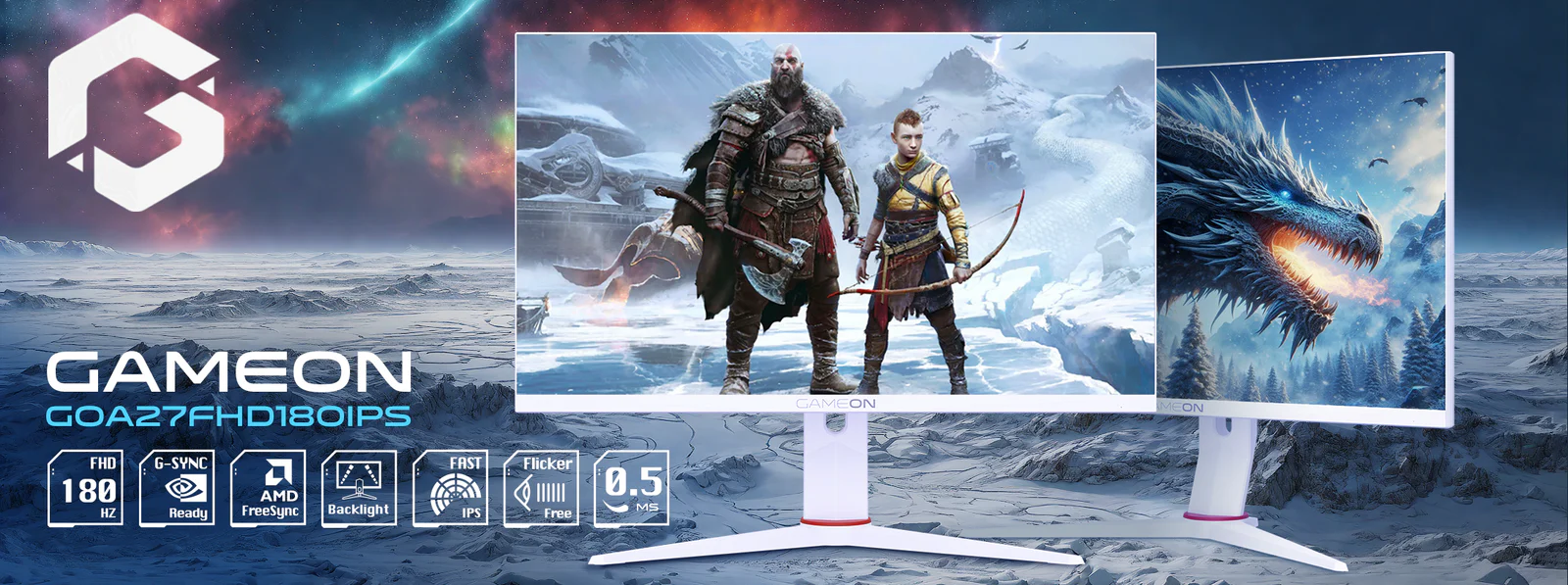 GAMEON GOA27FHD180IPS Artic Pro Series