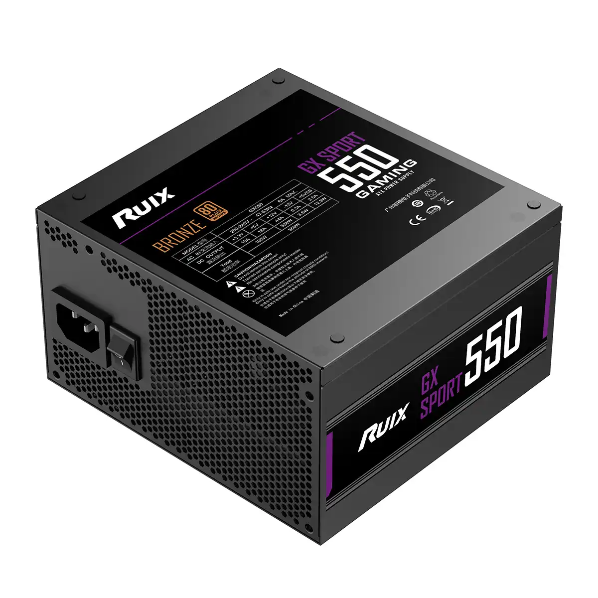 Ruix gaming GX550 Bronze 80+  550 Watt - Black thumbnail